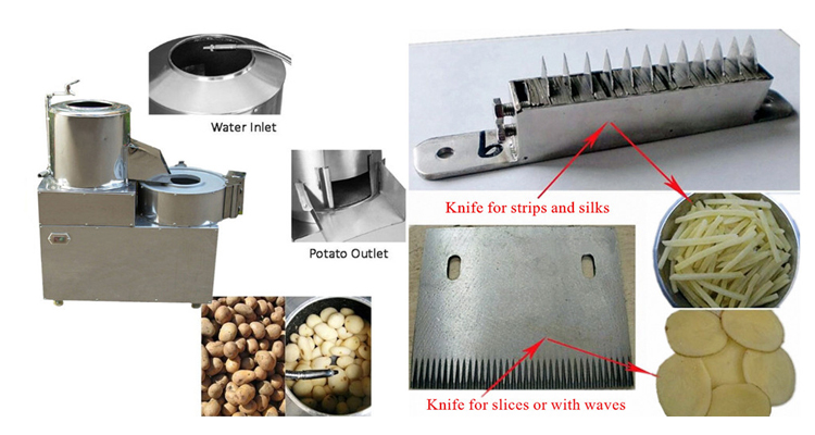 Potato Peeling Cutting Machine